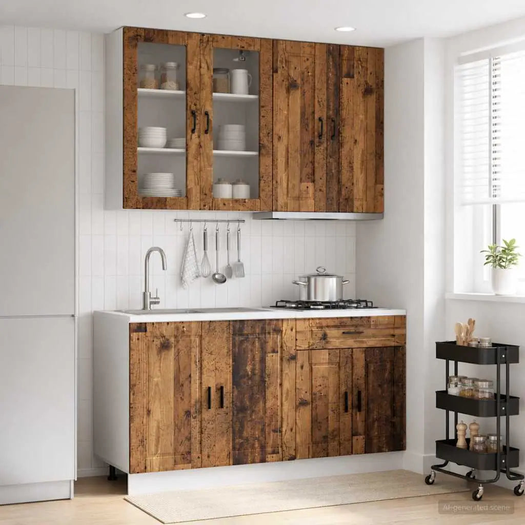 Unité de cuisine PORTO 4 pc Bois ancien Bois d’ingénierie - XIOS