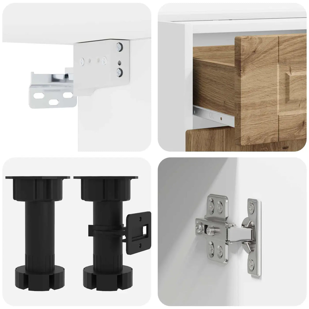 Unité de cuisine PORTO 4 pc Chêne artisanal Bois d’ingénierie - XIOS