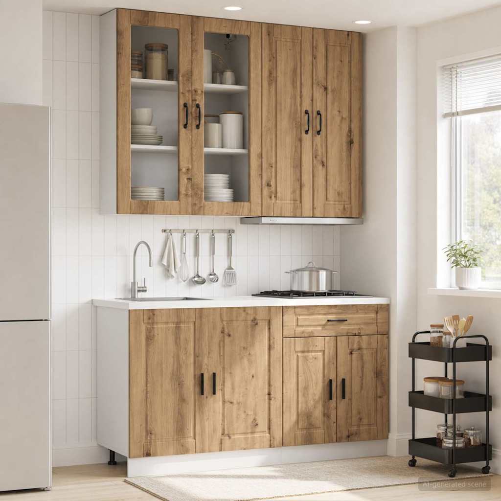 Unité de cuisine PORTO 4 pc Chêne artisanal Bois d'ingénierie