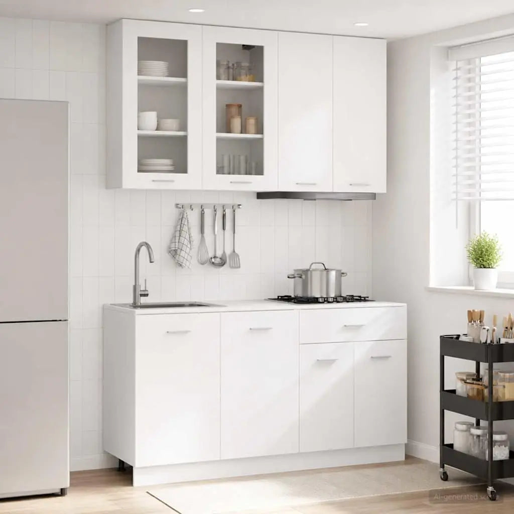 Unité de cuisine LYON 4 pc Blanc Bois d’ingénierie - XIOS