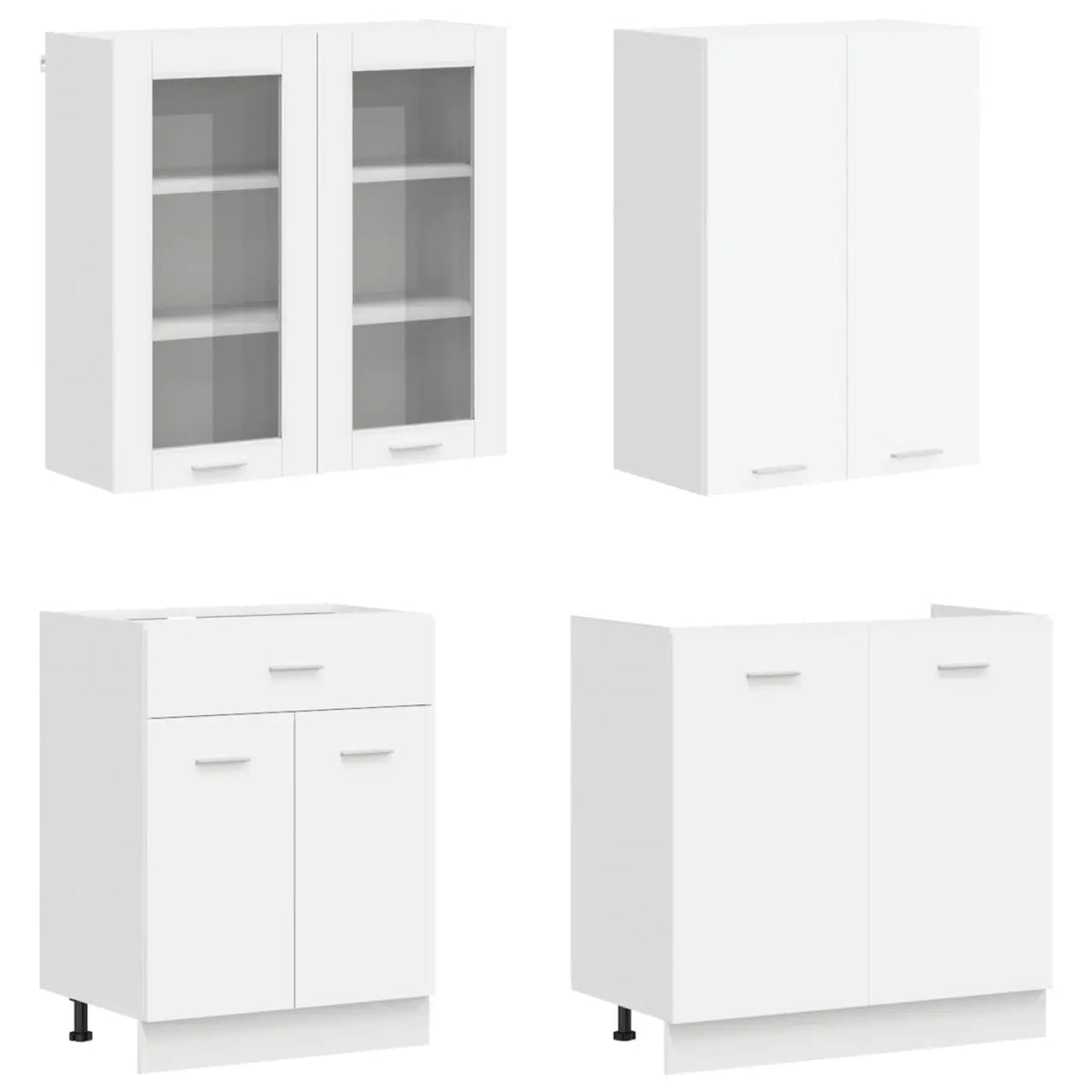 Unité de cuisine LYON 4 pc Blanc Bois d’ingénierie - XIOS