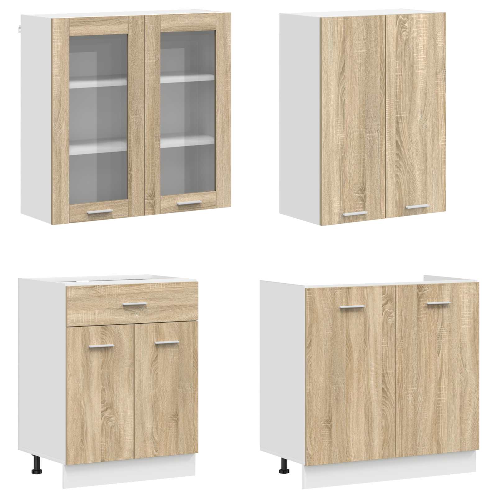 Unité de cuisine LYON 4 pc Chêne Sonoma Bois d'ingénierie