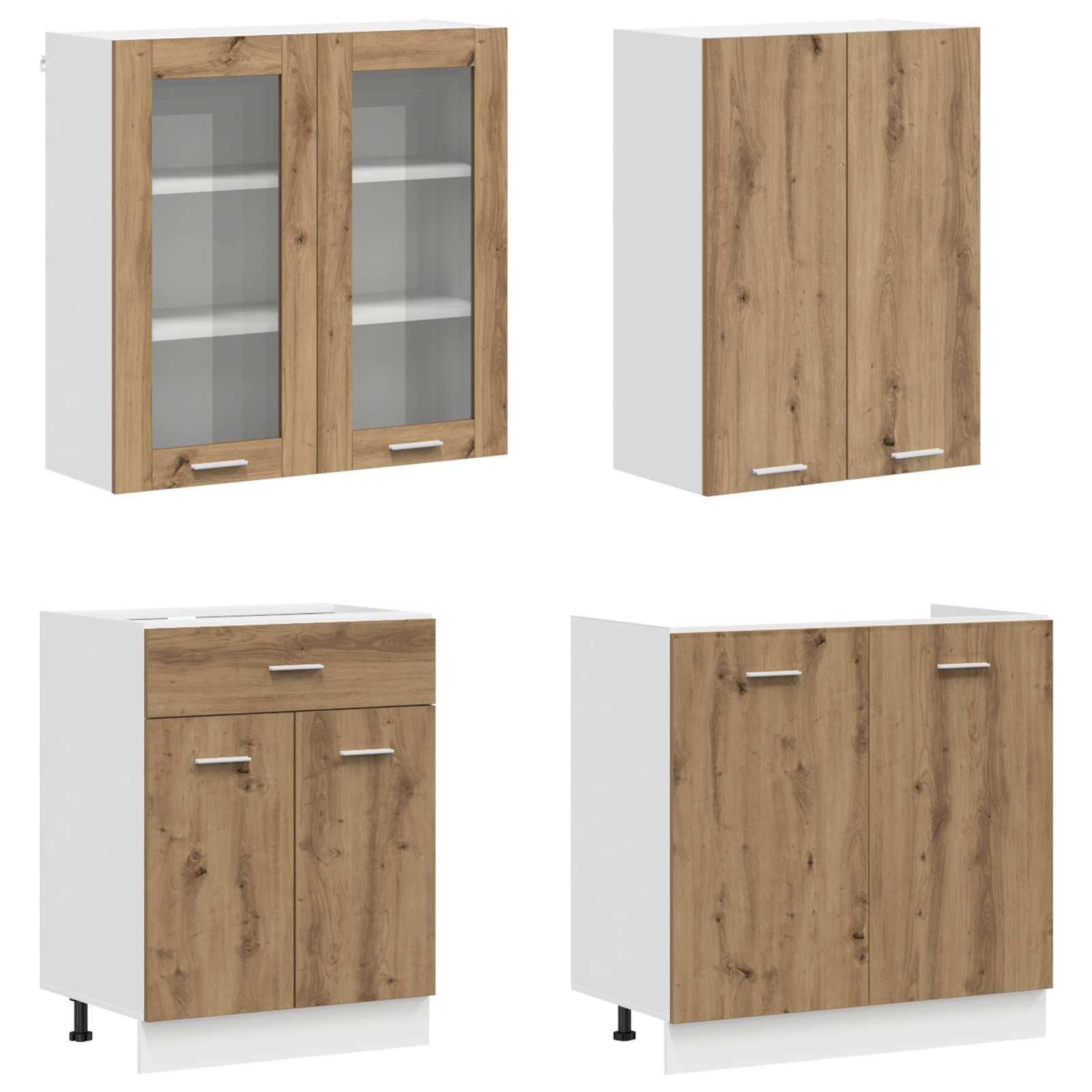 Unité de cuisine LYON 4 pc Chêne artisanal Bois d'ingénierie - XIOS