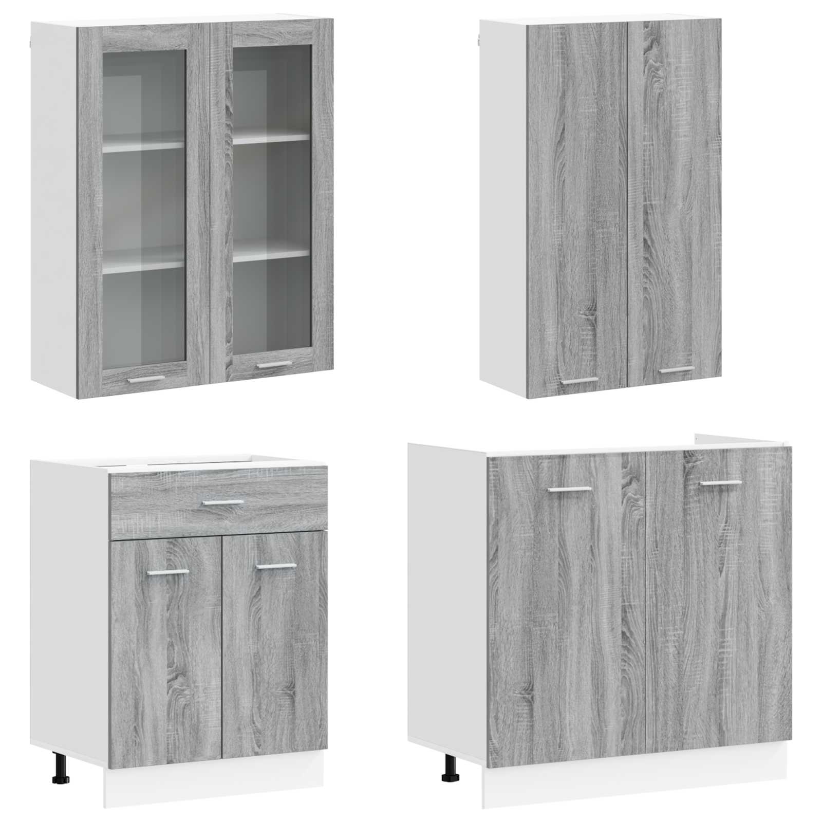 Unité de cuisine LYON 4 pc Sonoma gris Bois d'ingénierie