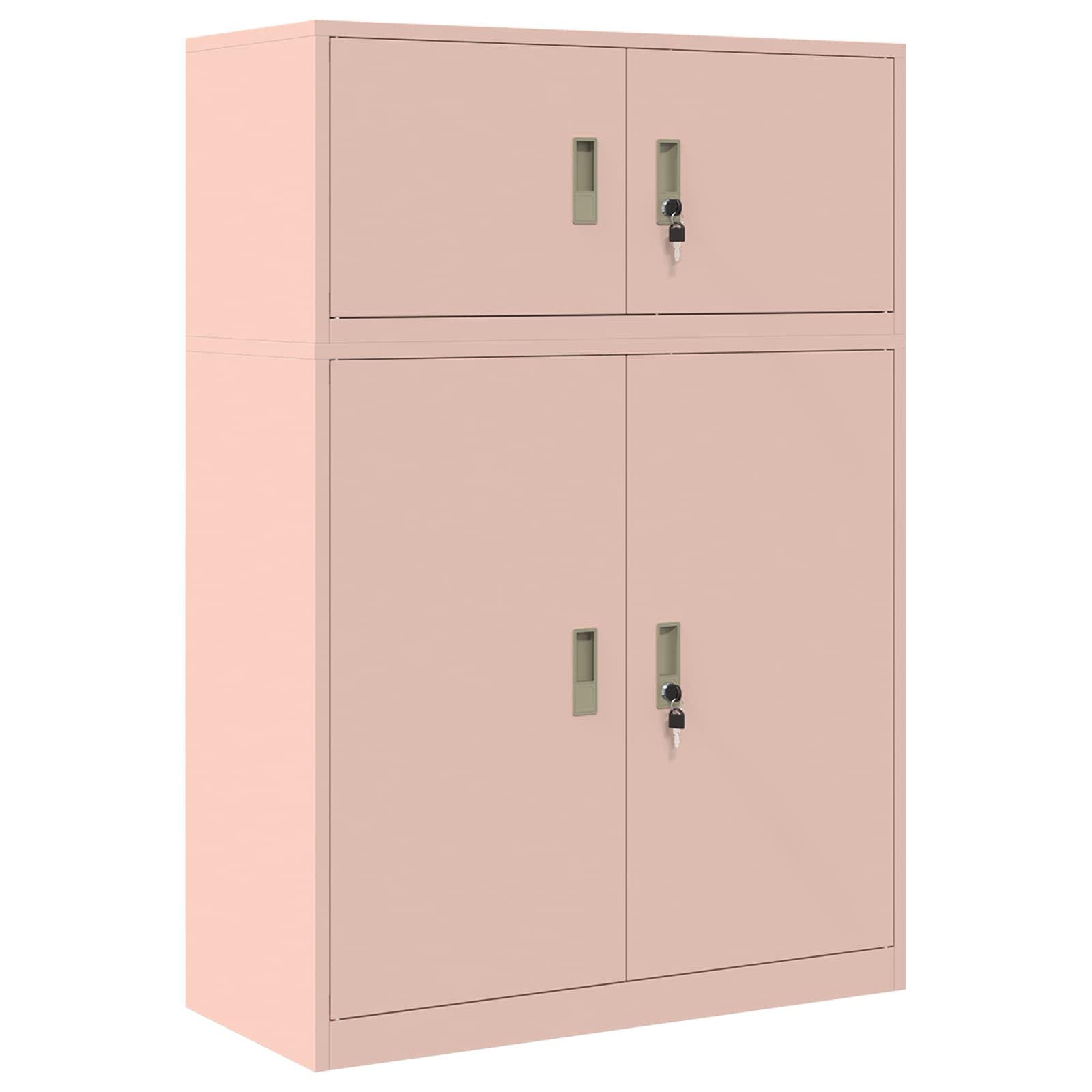 Armoire de rangement 2 pc Rose 90 x 40 x 130 cm Acier