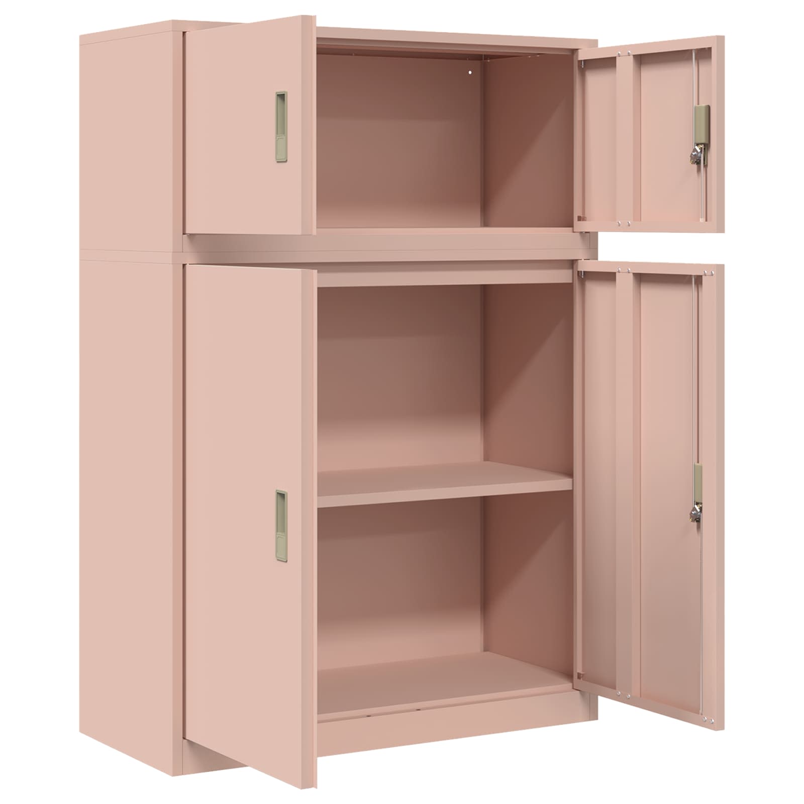 Armoire de rangement 2 pc Rose 90 x 40 x 130 cm Acier