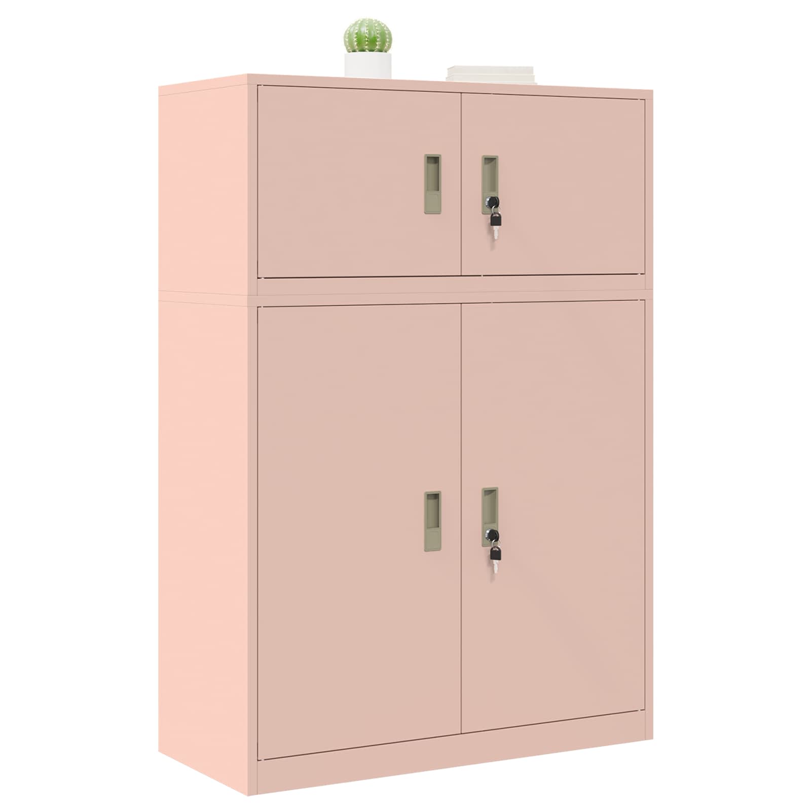 Armoire de rangement 2 pc Rose 90 x 40 x 130 cm Acier