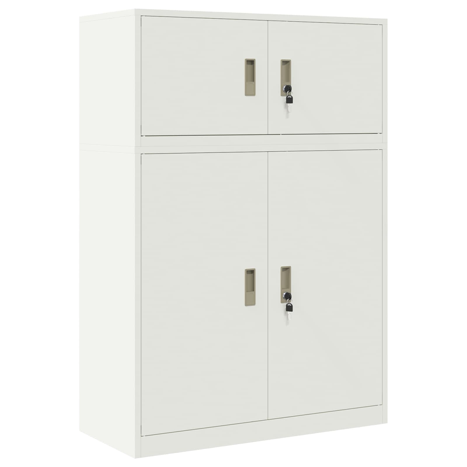Armoire de rangement 2 pc Blanc 90 x 40 x 130 cm Acier