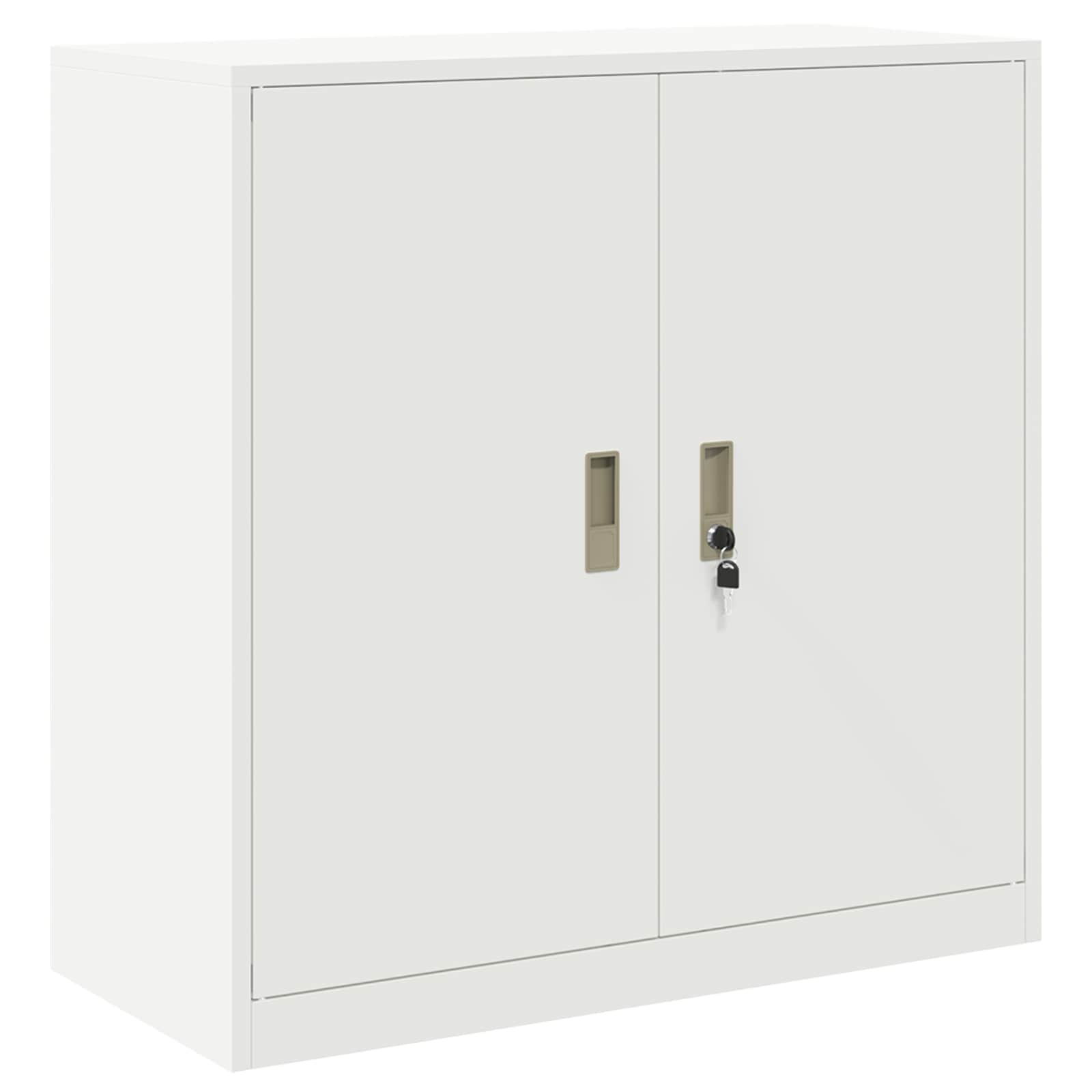 Armoire de rangement 2 pc Blanc 90 x 40 x 130 cm Acier