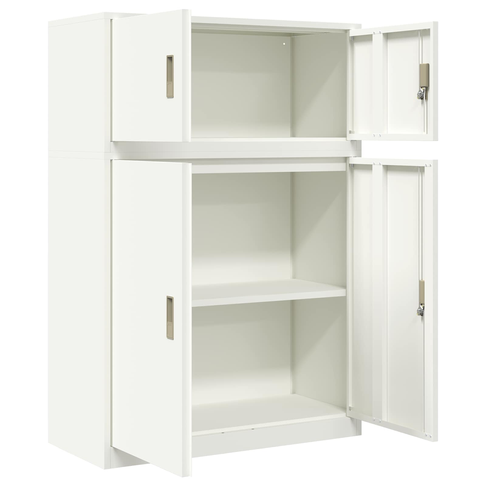 Armoire de rangement 2 pc Blanc 90 x 40 x 130 cm Acier