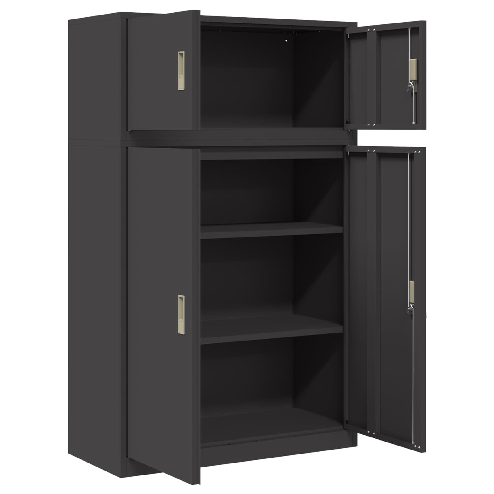 Armoire de rangement 2 pc Noir 90 x 40 x 145 cm Acier