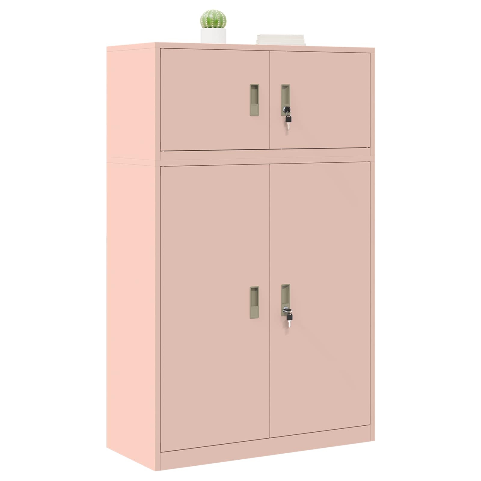 Armoire de rangement 2 pc Rose 90 x 40 x 145 cm Acier