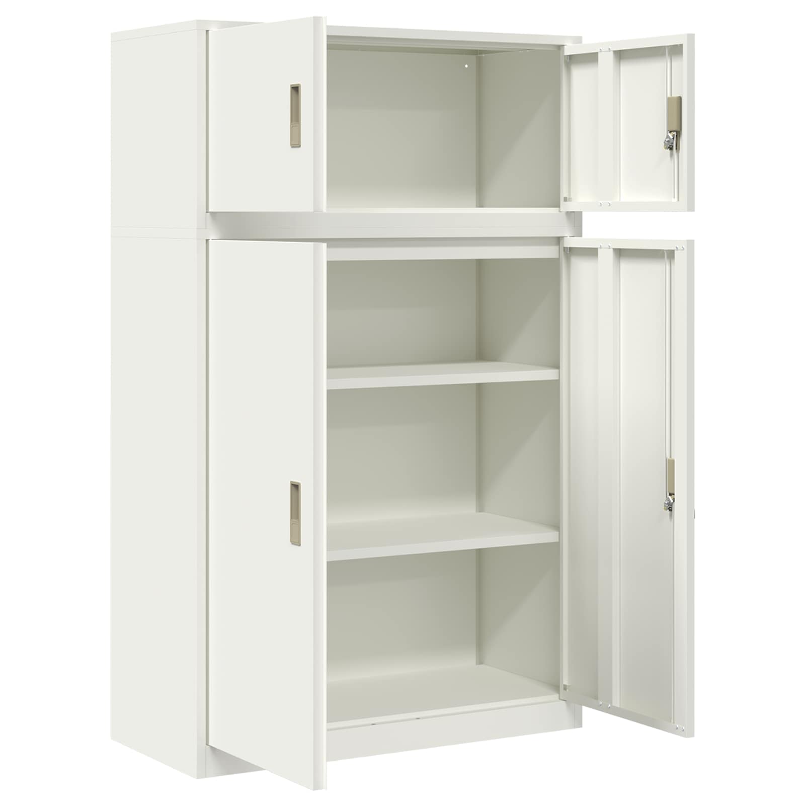 Armoire de rangement 2 pc Blanc 90 x 40 x 145 cm Acier