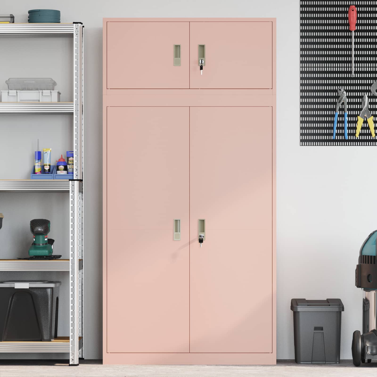 Armoire de rangement 2 pc Rose 90 x 40 x 180 cm Acier