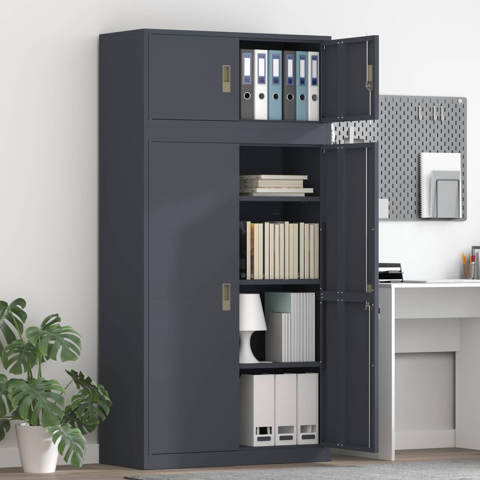 Armoire de rangement 2 pc Anthracite 90 x 40 x 180 cm Acier