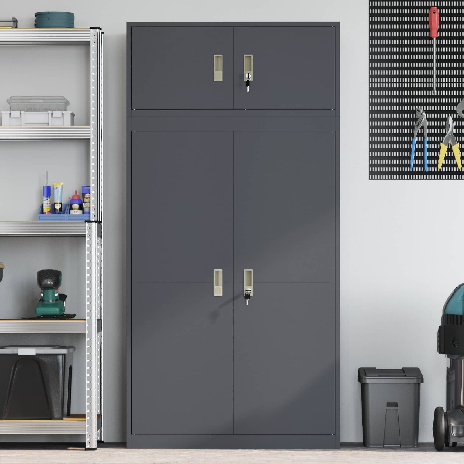 Armoire de rangement 2 pc Anthracite 90 x 40 x 180 cm Acier