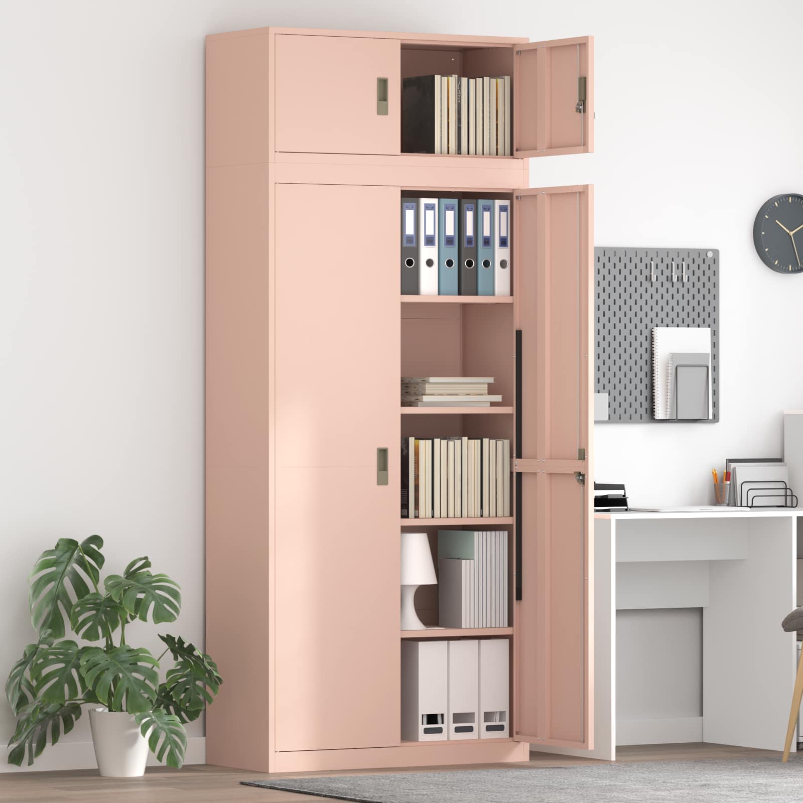 Armoire de rangement 2 pc Rose 90 x 40 x 220 cm Acier