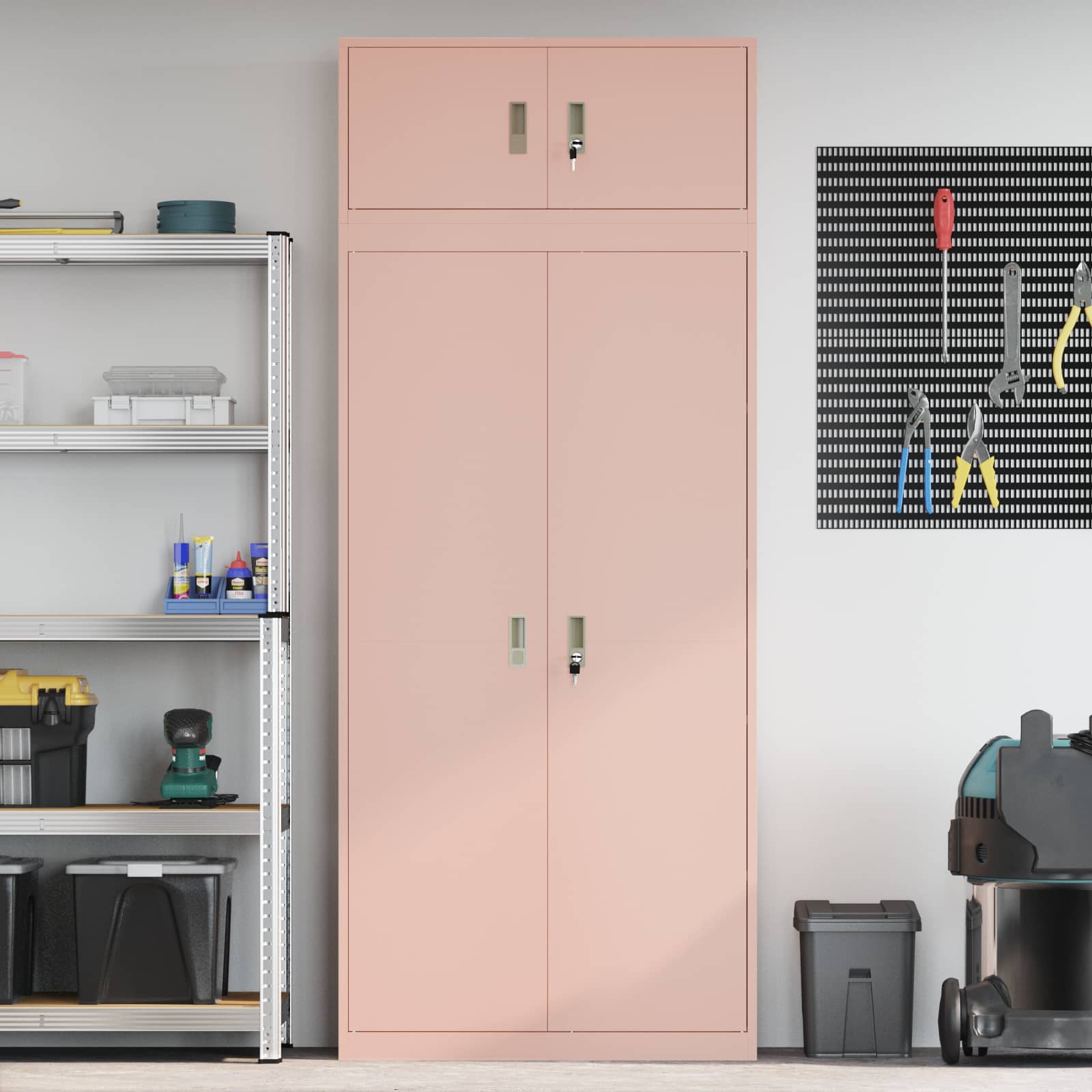 Armoire de rangement 2 pc Rose 90 x 40 x 220 cm Acier