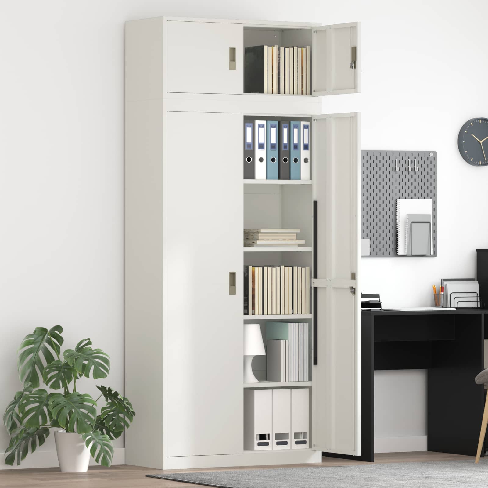 Armoire de rangement 2 pc Blanc 90 x 40 x 220 cm Acier
