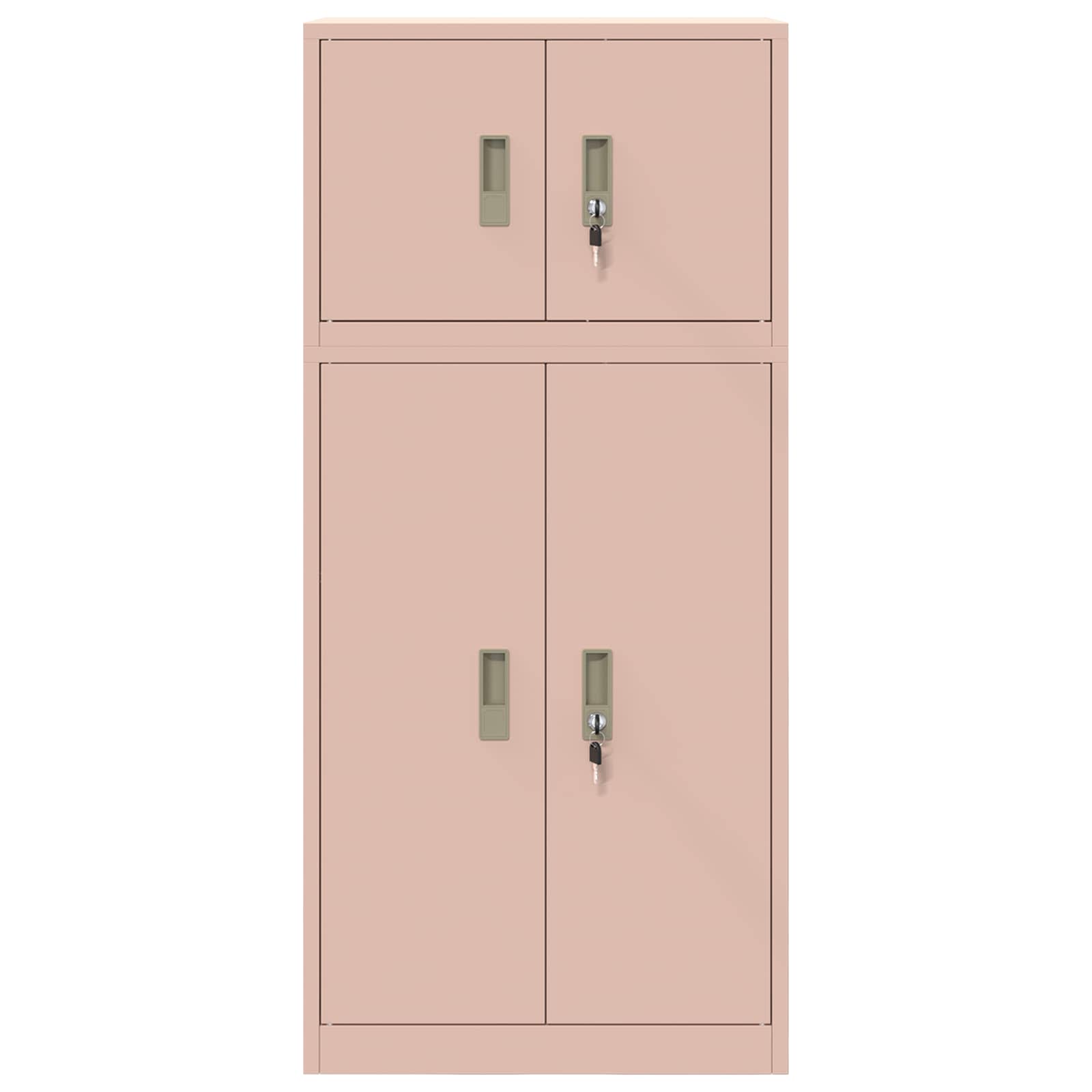 Armoire de rangement 2 pc Rose 60 x 40 x 130 cm Acier