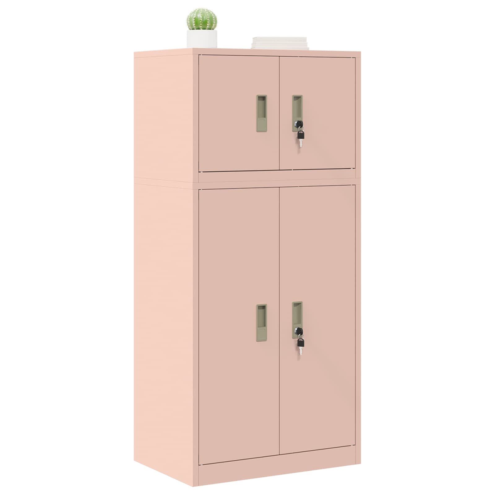 Armoire de rangement 2 pc Rose 60 x 40 x 130 cm Acier