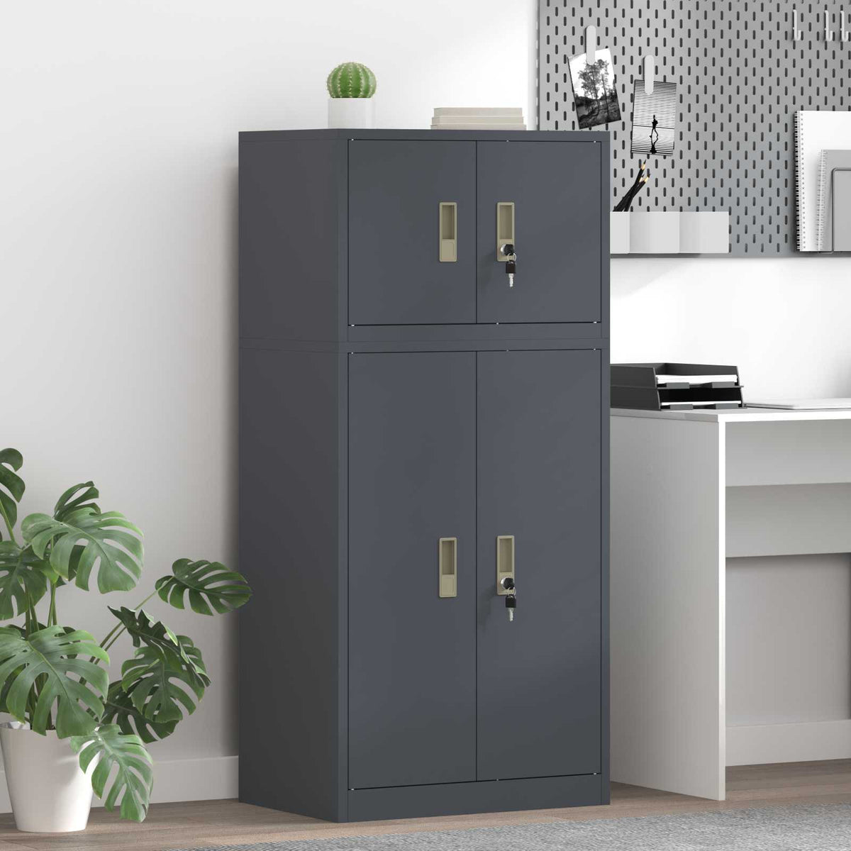 Armoire de rangement 2 pc Anthracite 60 x 40 x 130 cm Acier