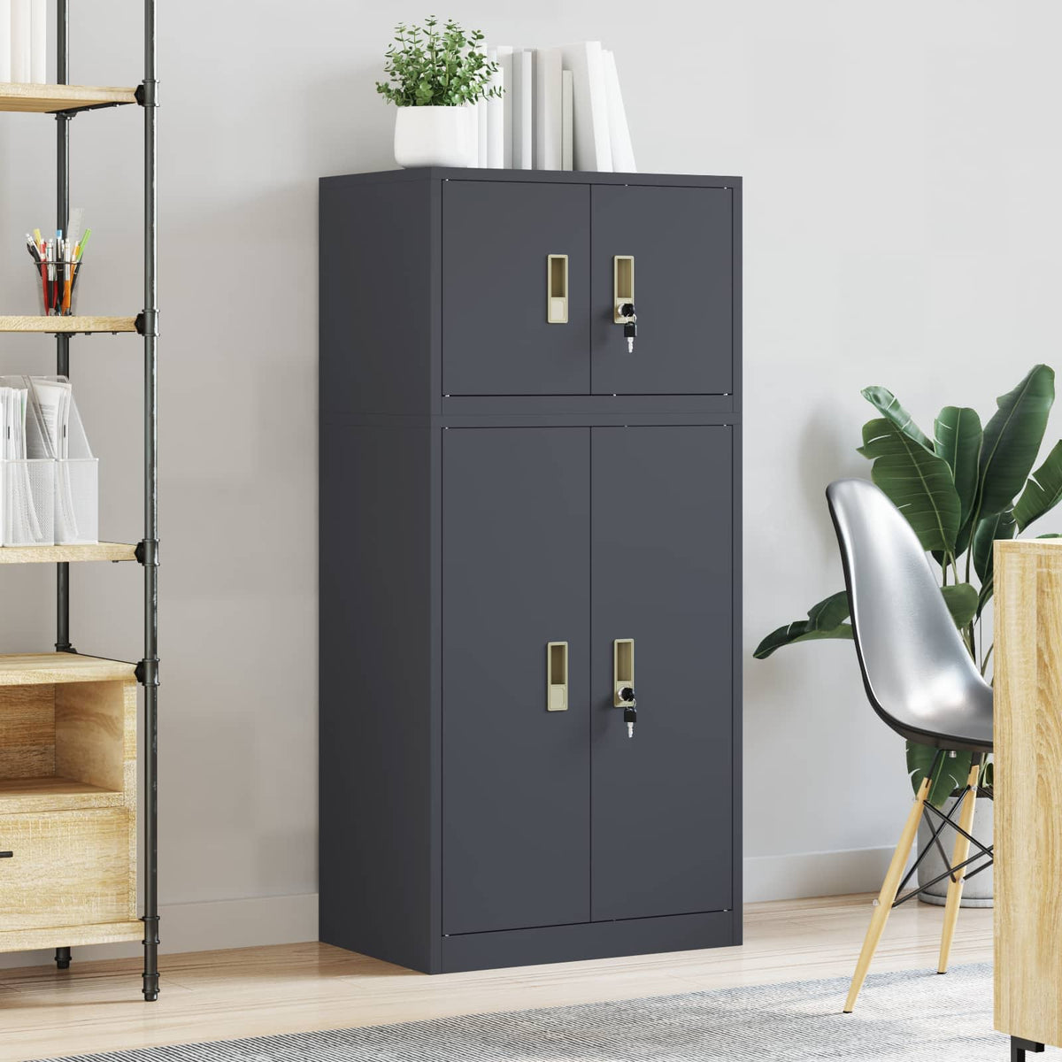 Armoire de rangement 2 pc Anthracite 60 x 40 x 130 cm Acier