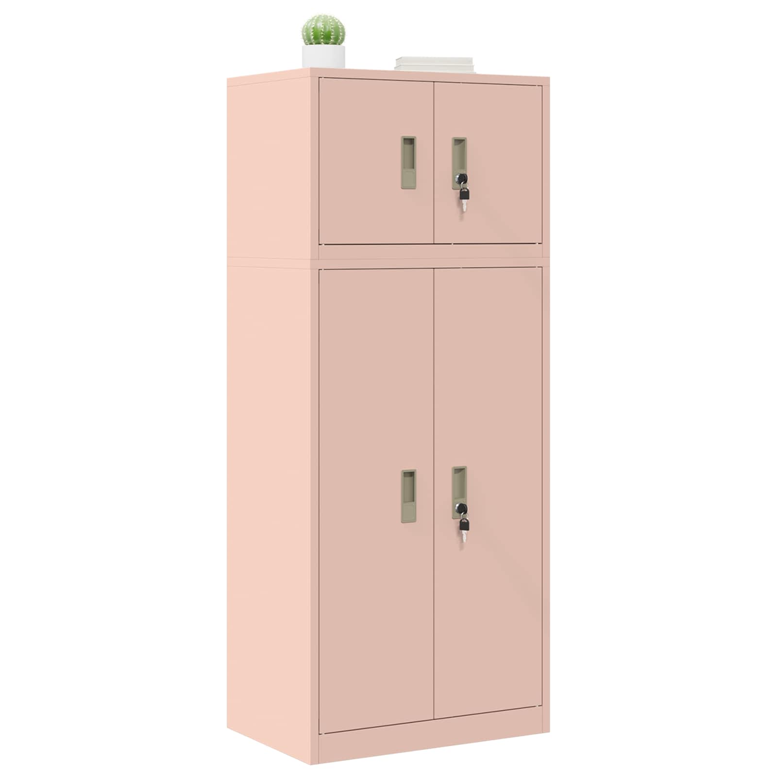 Armoire de rangement 2 pc Rose 60 x 40 x 145 cm Acier