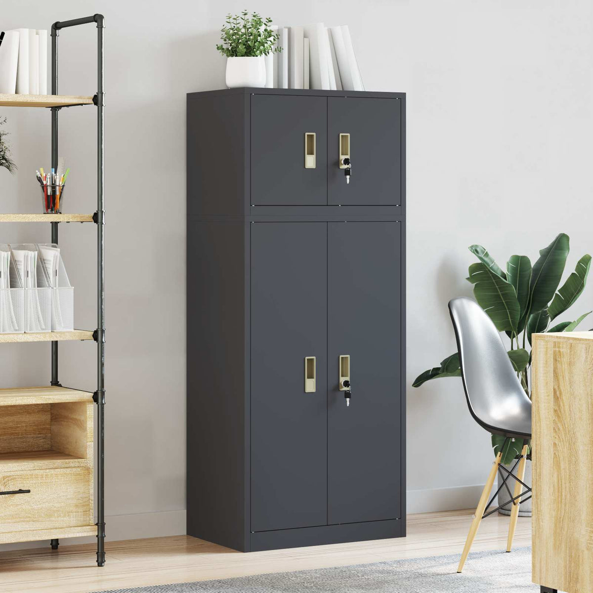 Armoire de rangement 2 pc Anthracite 60 x 40 x 145 cm Acier