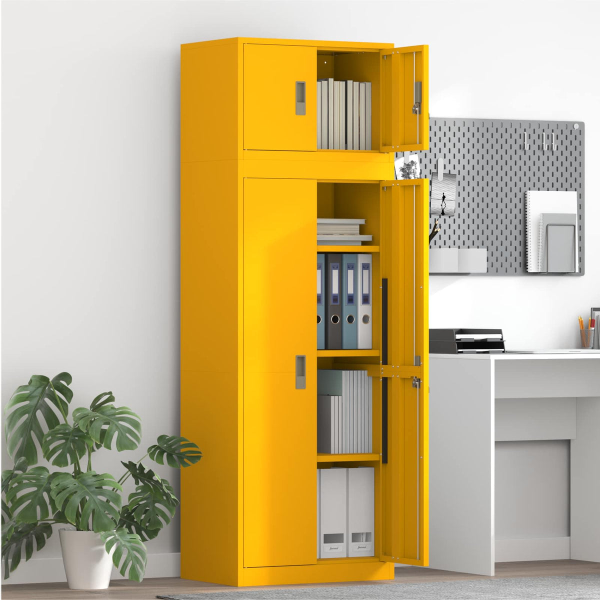 Armoire de rangement 2 pc Jaune moutarde 60 x 40 x 180 cm Acier