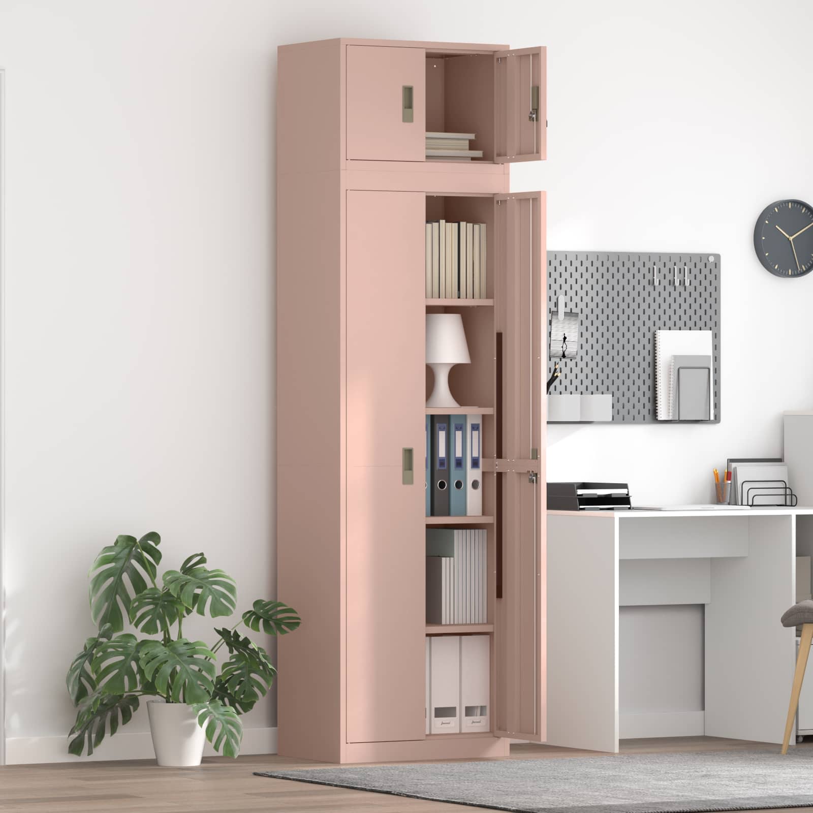 Armoire de rangement 2 pc Rose 60 x 40 x 220 cm Acier