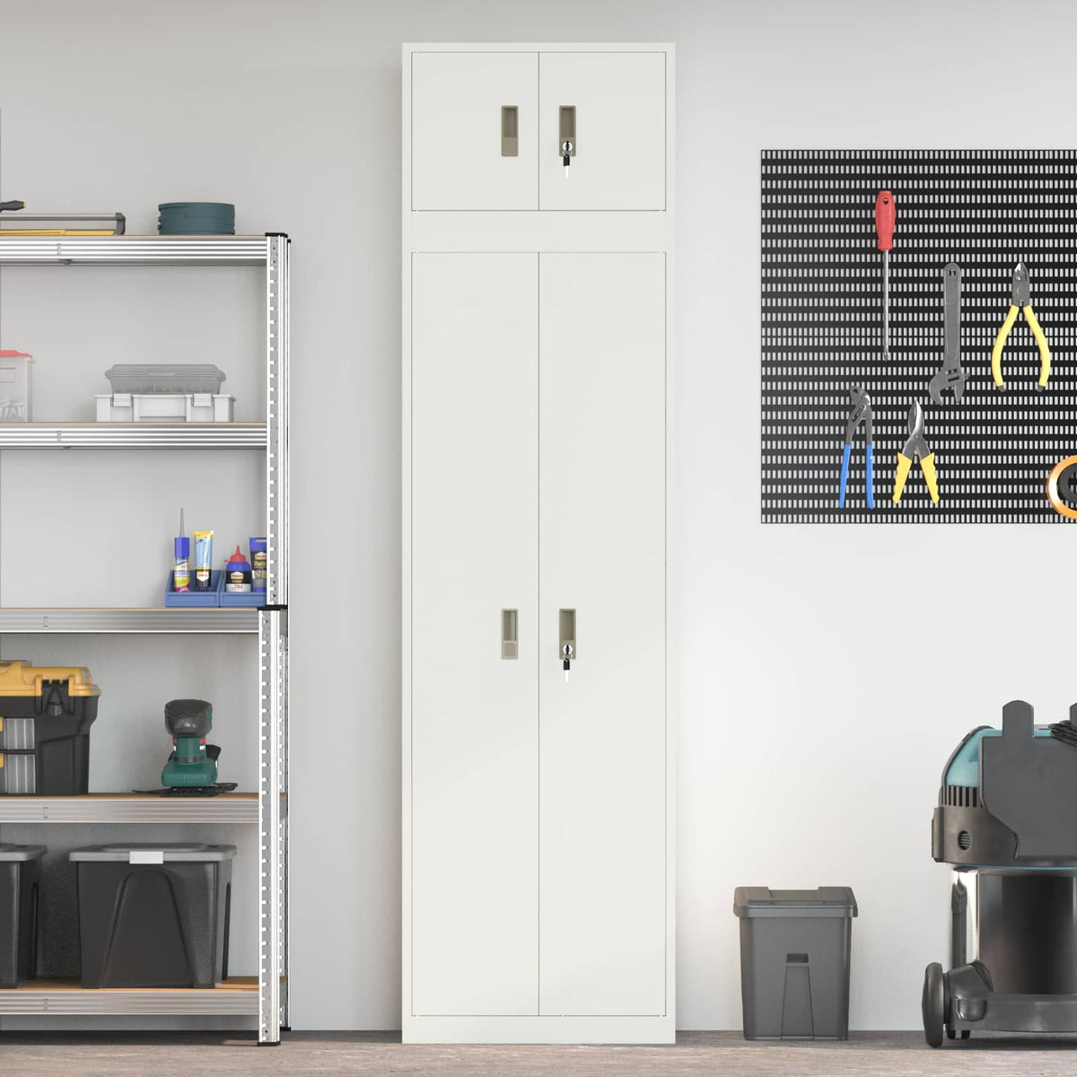Armoire de rangement 2 pc Blanc 60 x 40 x 220 cm Acier