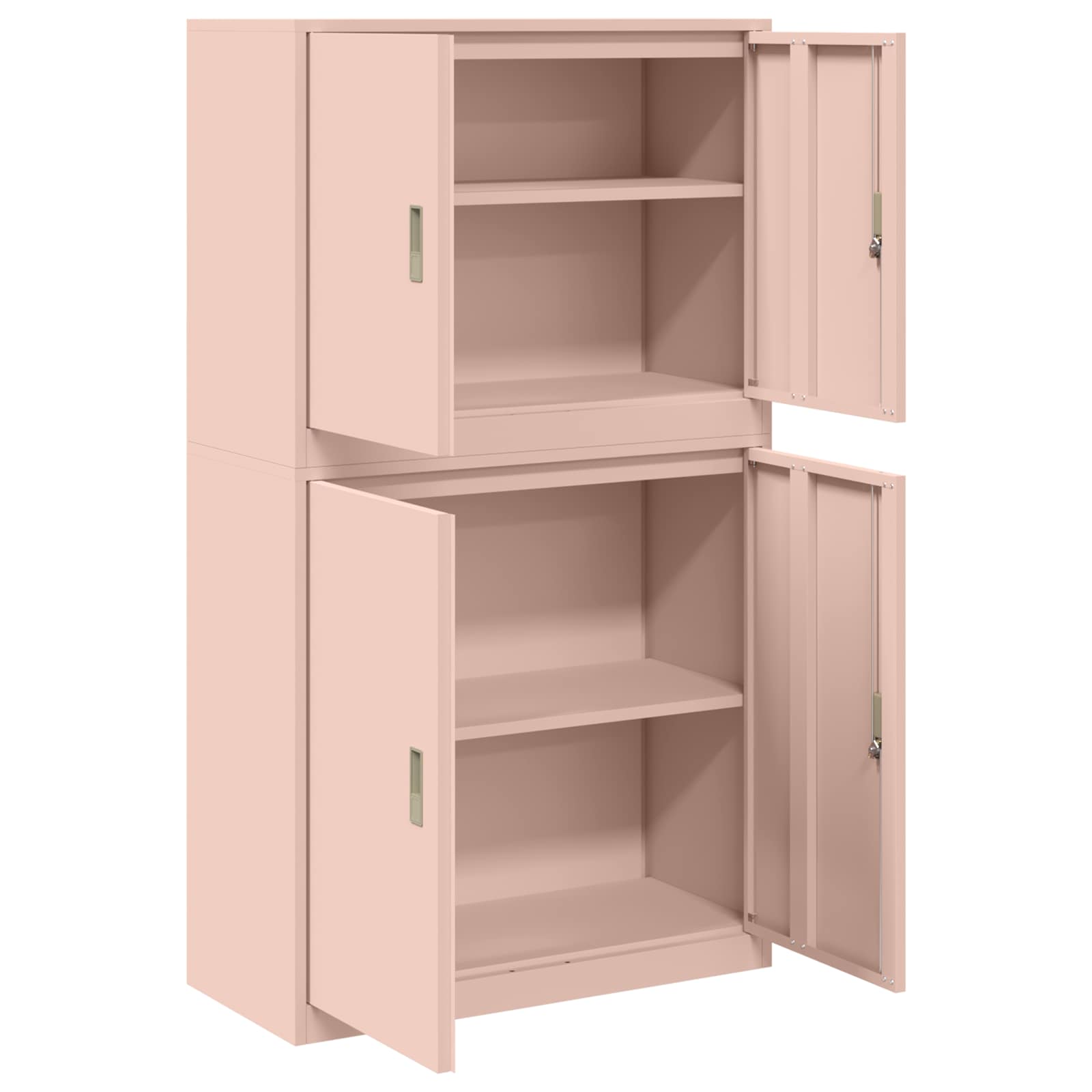 Armoire de rangement 2 pc Rose 90 x 40 x 160 cm Acier