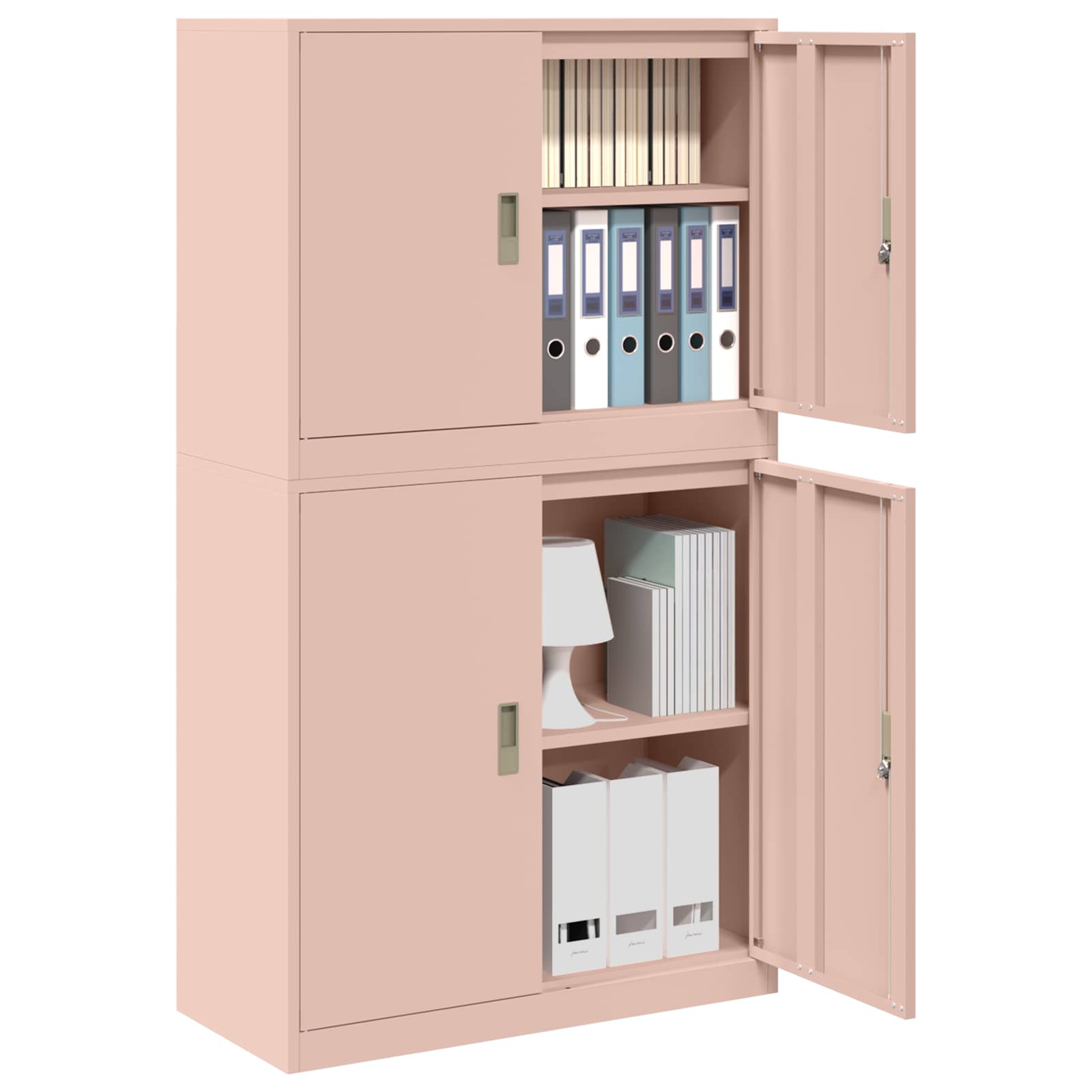 Armoire de rangement 2 pc Rose 90 x 40 x 160 cm Acier