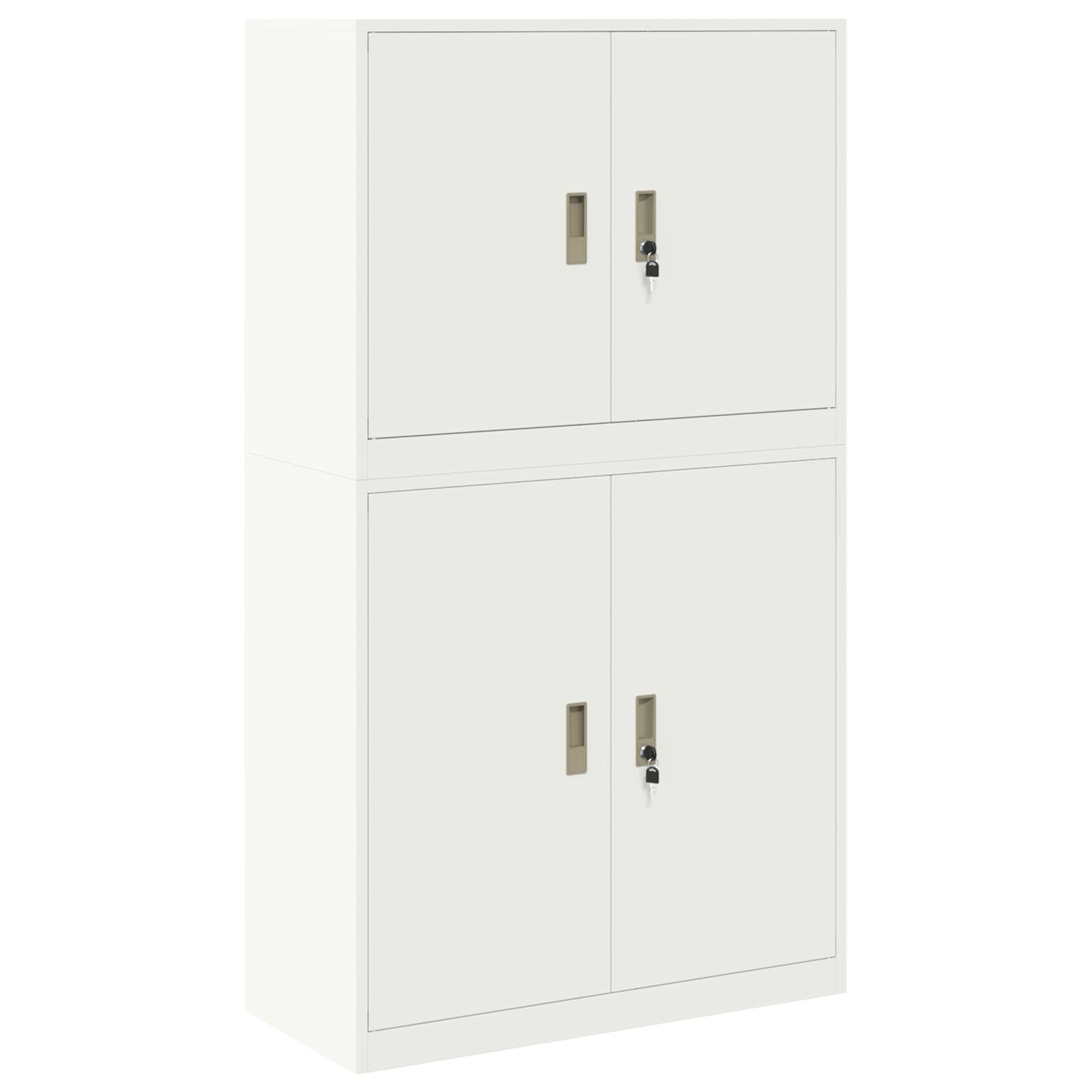 Armoire de rangement 2 pc Blanc 90 x 40 x 160 cm Acier