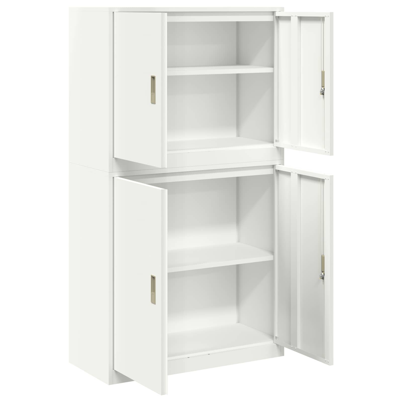 Armoire de rangement 2 pc Blanc 90 x 40 x 160 cm Acier