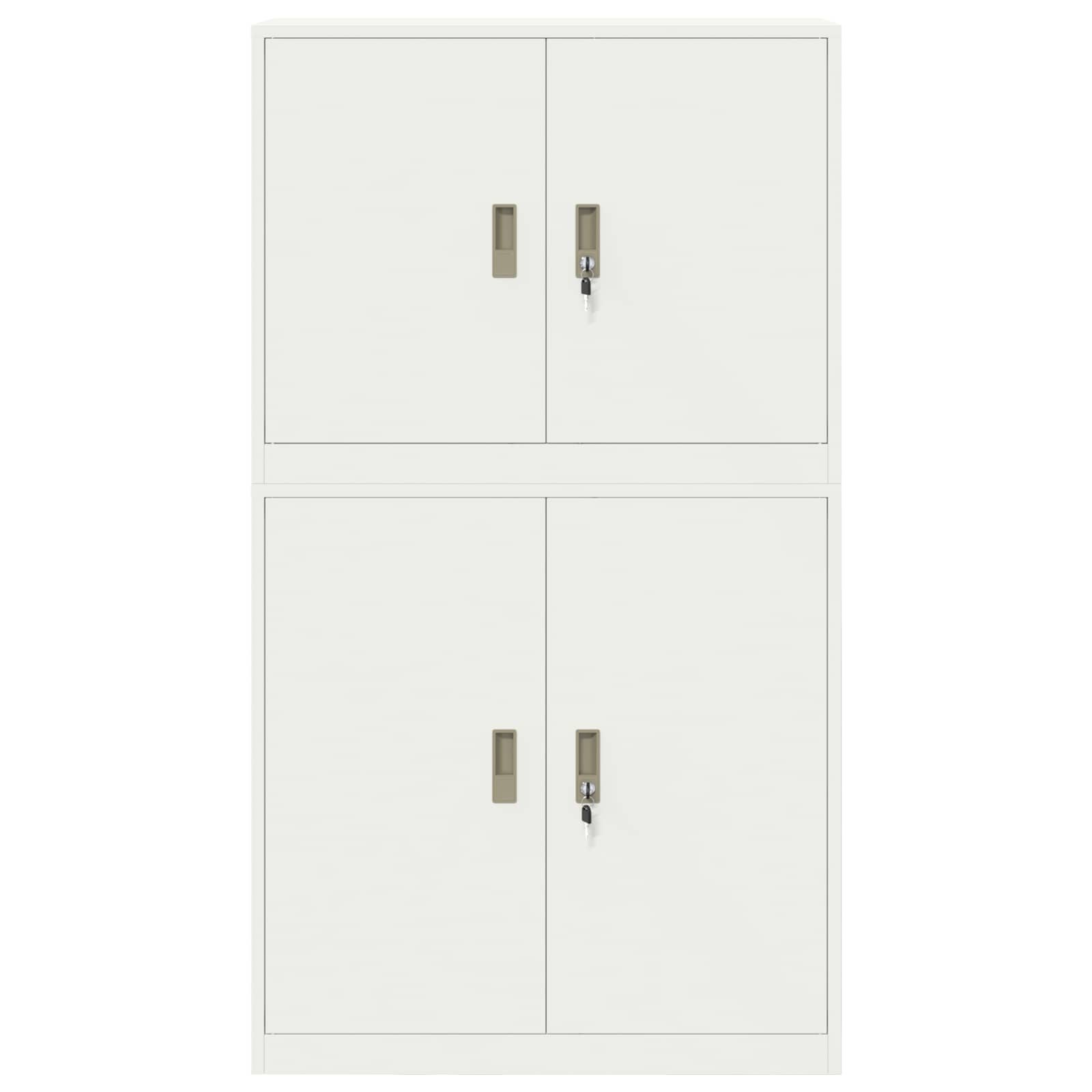Armoire de rangement 2 pc Blanc 90 x 40 x 160 cm Acier