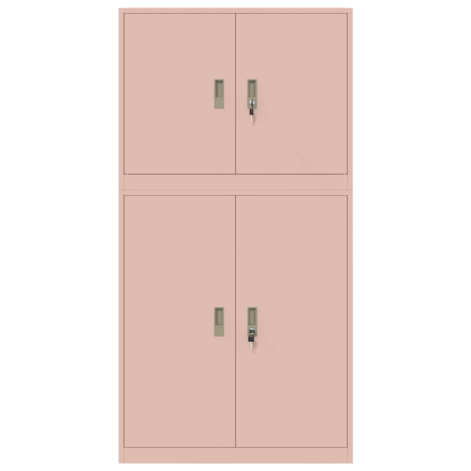 Armoire de rangement 2 pc Rose 90 x 40 x 175 cm Acier