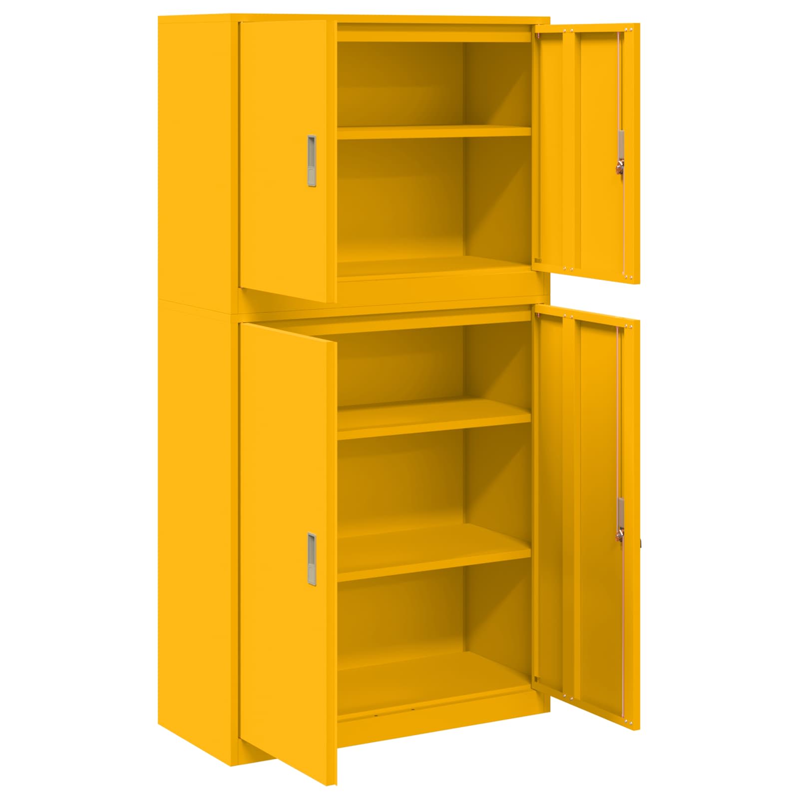 Armoire de rangement 2 pc Jaune moutarde 90 x 40 x 175 cm Acier