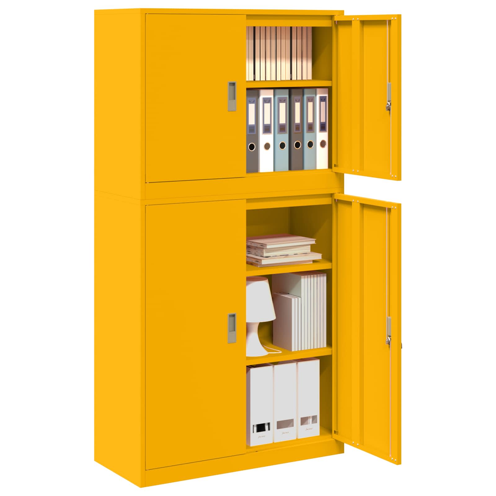Armoire de rangement 2 pc Jaune moutarde 90 x 40 x 175 cm Acier