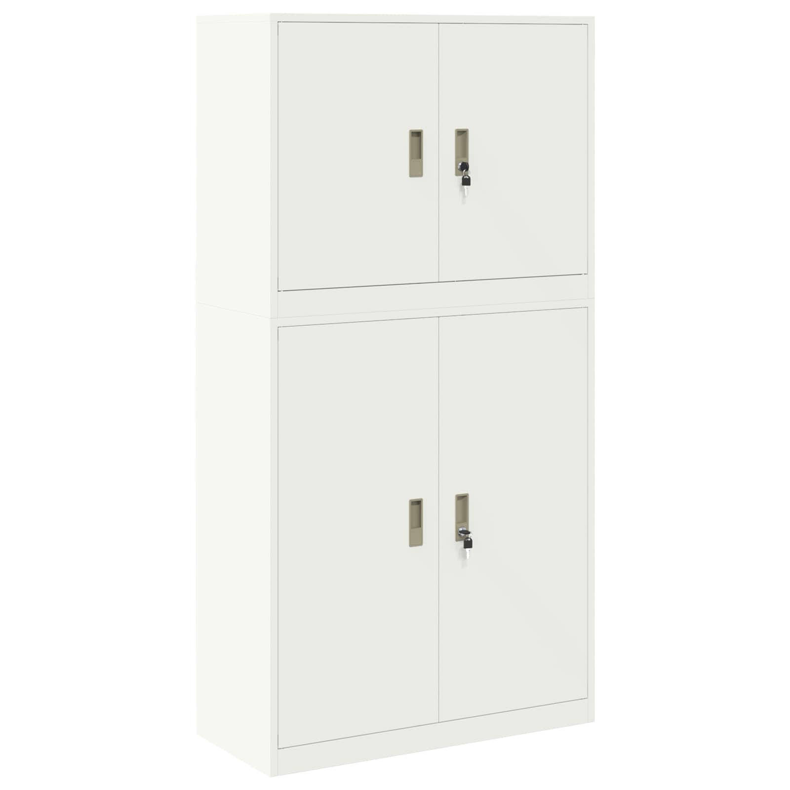 Armoire de rangement 2 pc Blanc 90 x 40 x 175 cm Acier