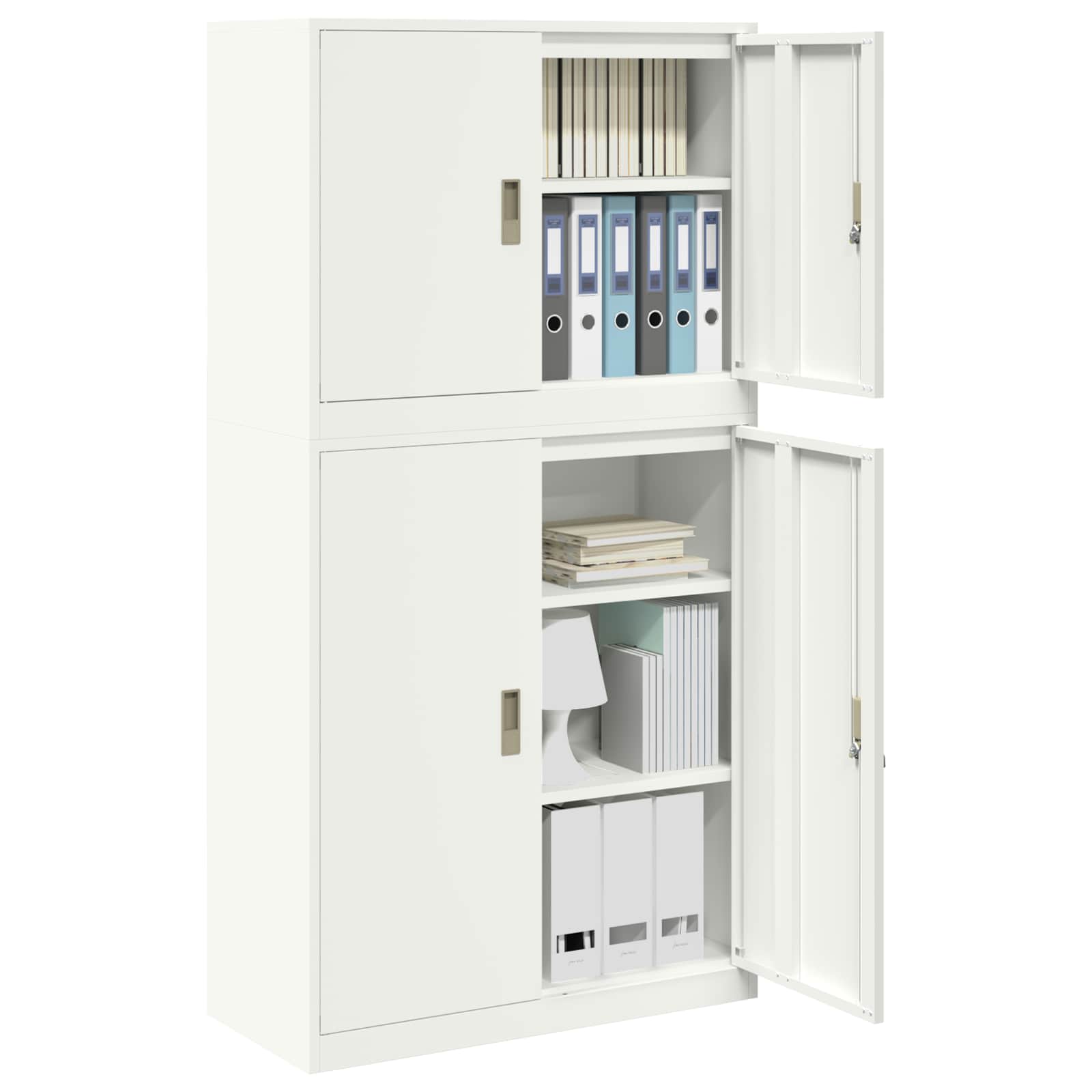 Armoire de rangement 2 pc Blanc 90 x 40 x 175 cm Acier