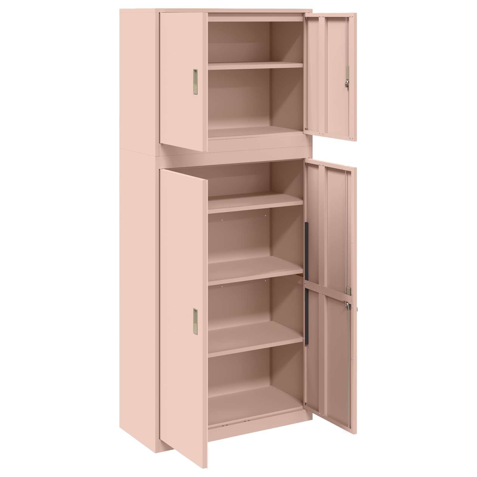 Armoire de rangement 2 pc Rose 90 x 40 x 210 cm Acier