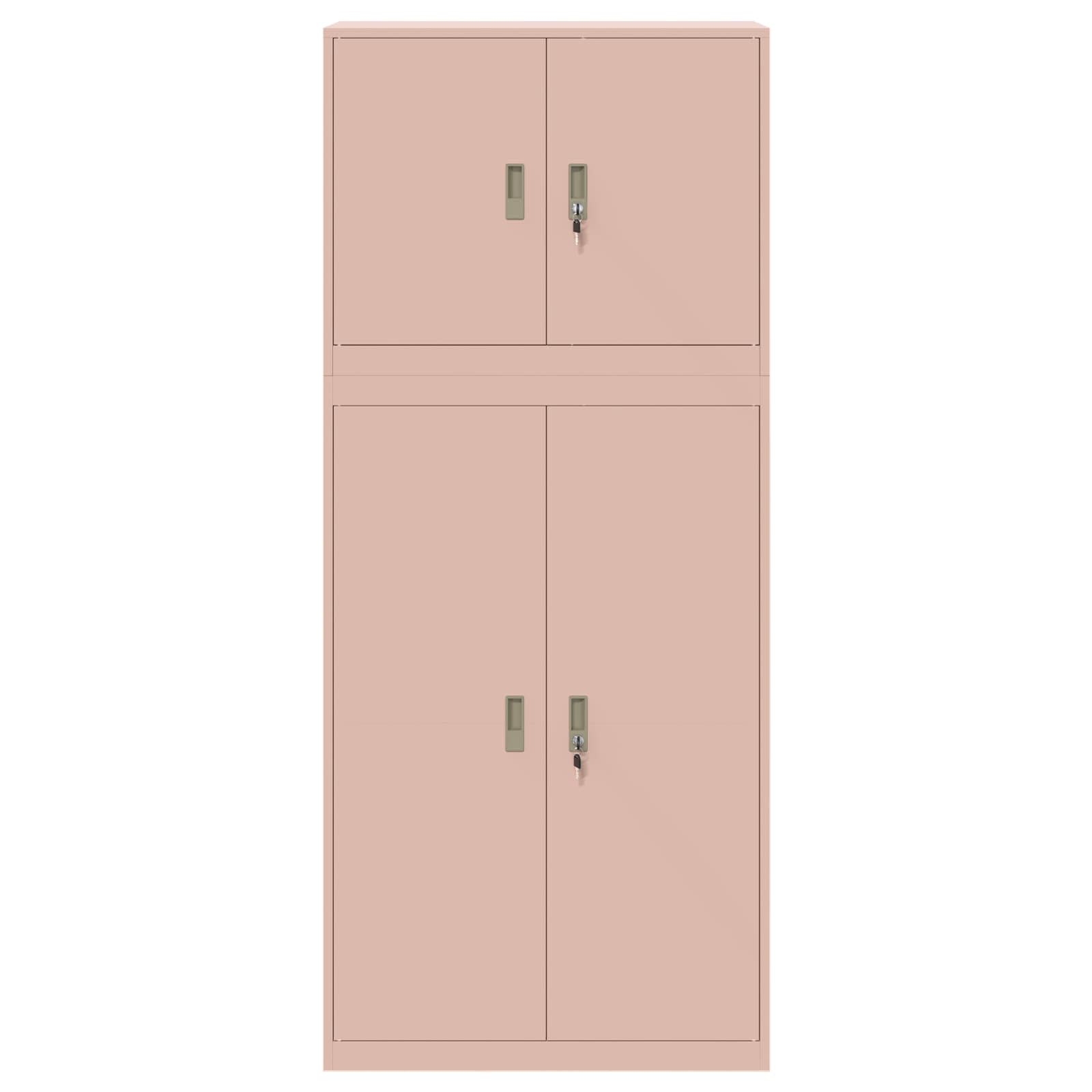 Armoire de rangement 2 pc Rose 90 x 40 x 210 cm Acier