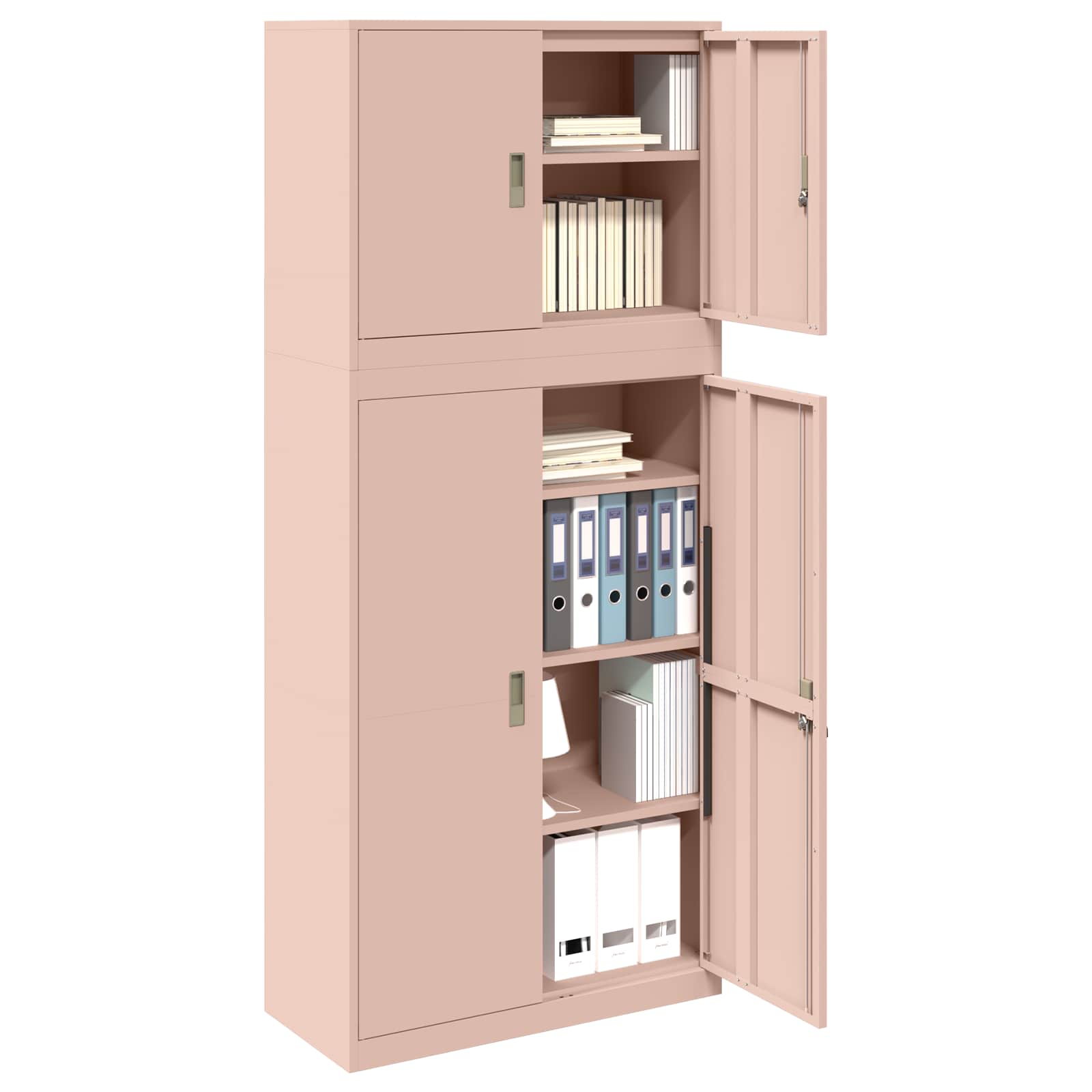 Armoire de rangement 2 pc Rose 90 x 40 x 210 cm Acier