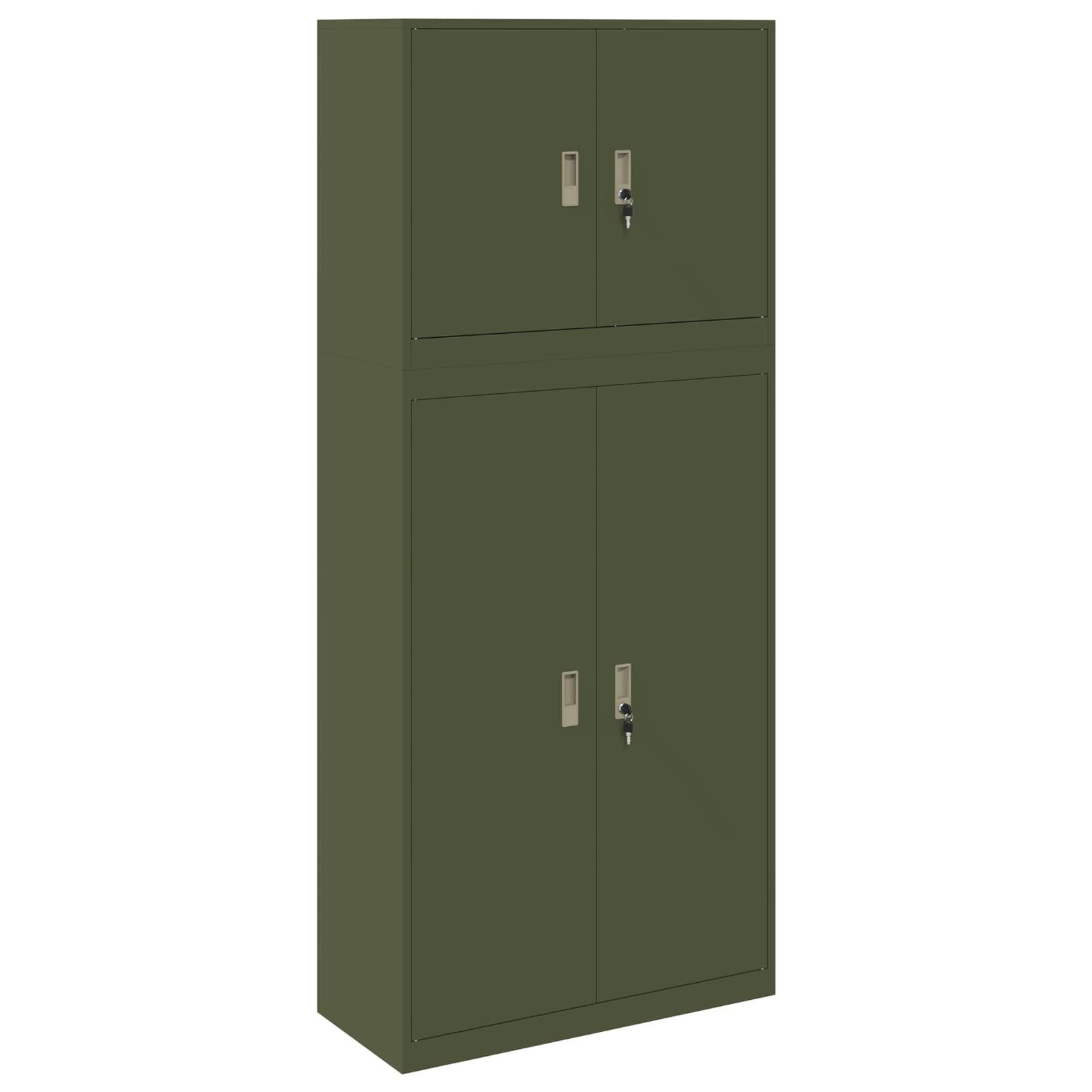 Armoire de rangement 2 pc Vert olive 90 x 40 x 210 cm Acier