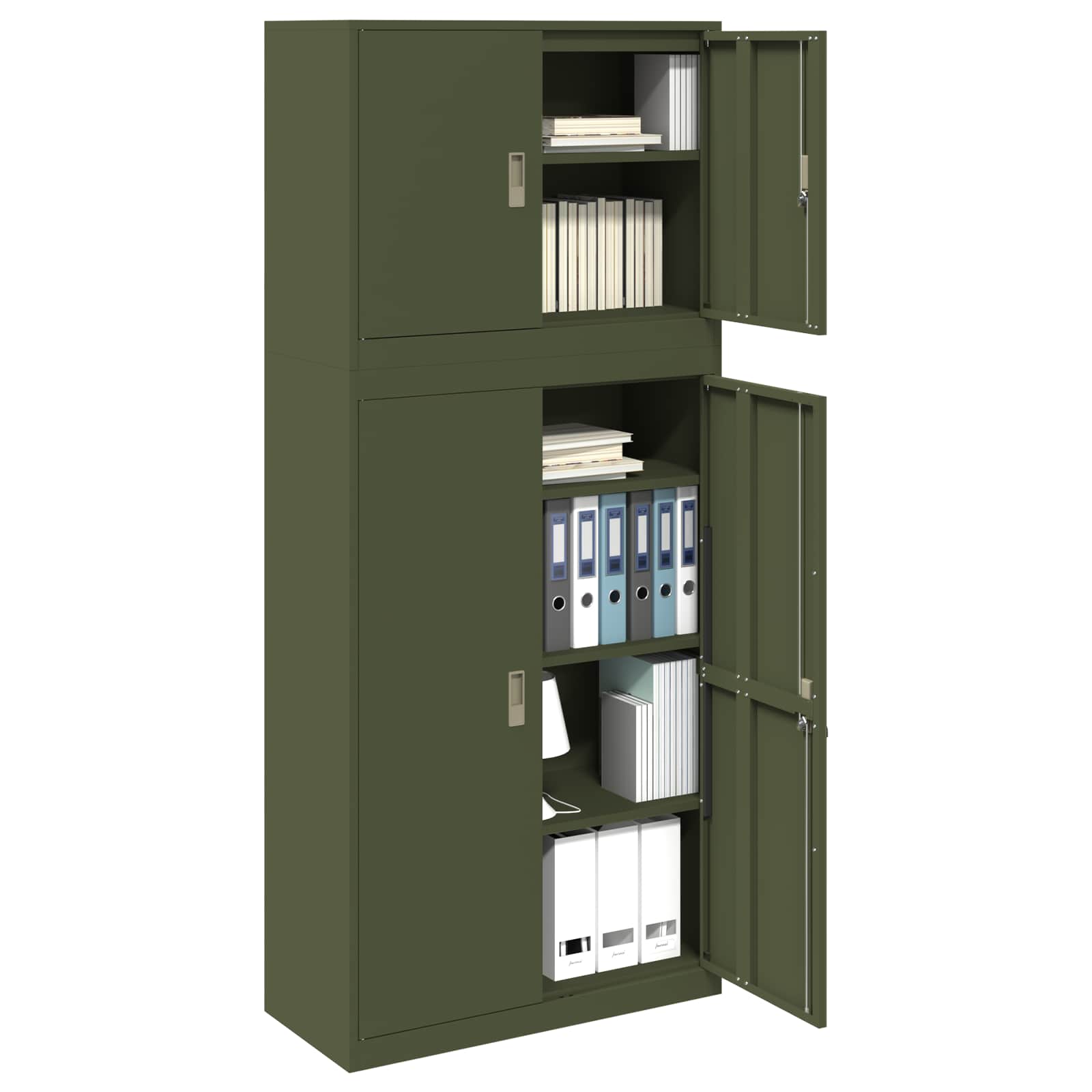 Armoire de rangement 2 pc Vert olive 90 x 40 x 210 cm Acier