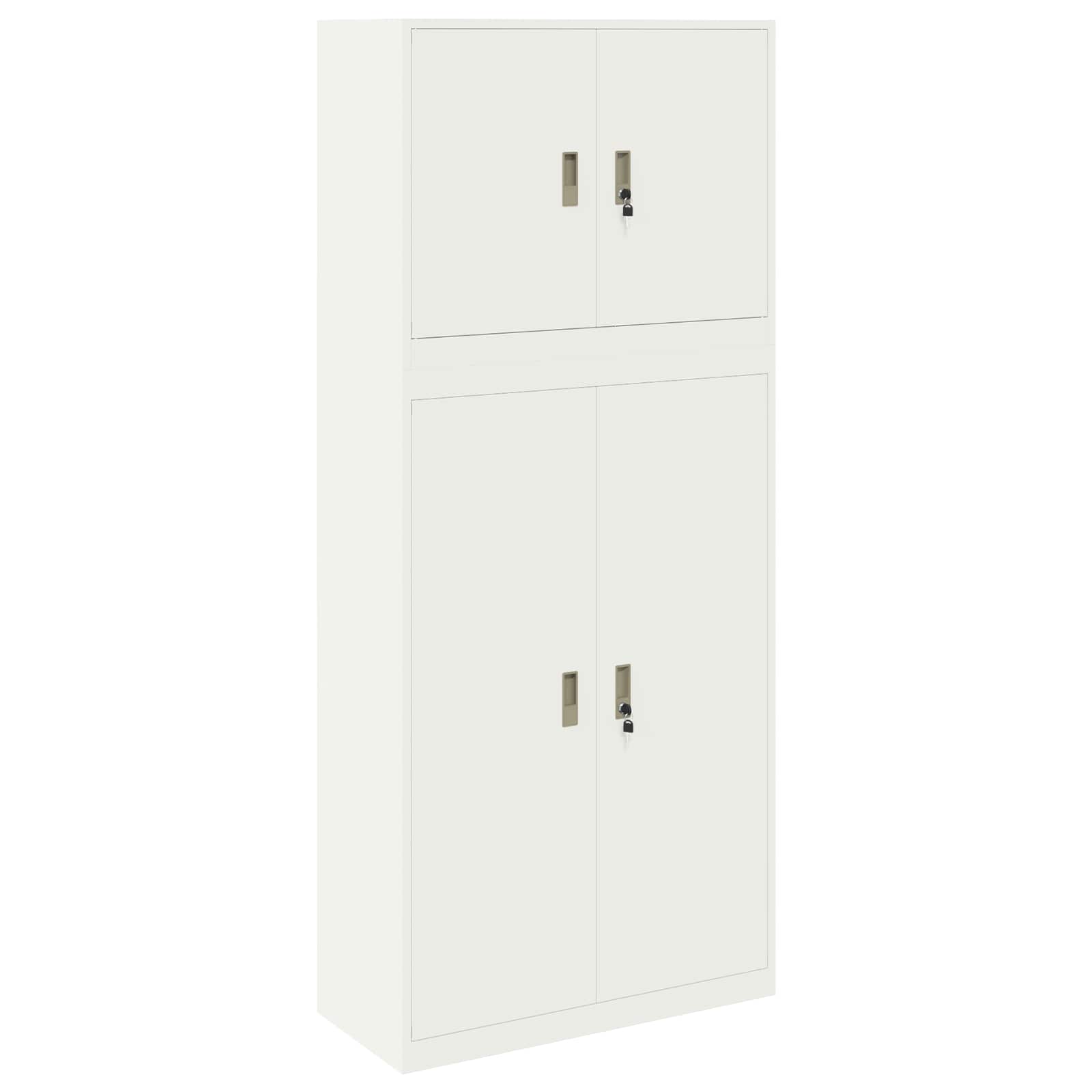 Armoire de rangement 2 pc Blanc 90 x 40 x 210 cm Acier