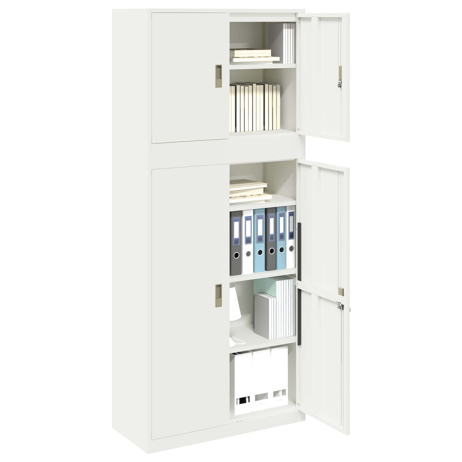 Armoire de rangement 2 pc Blanc 90 x 40 x 210 cm Acier
