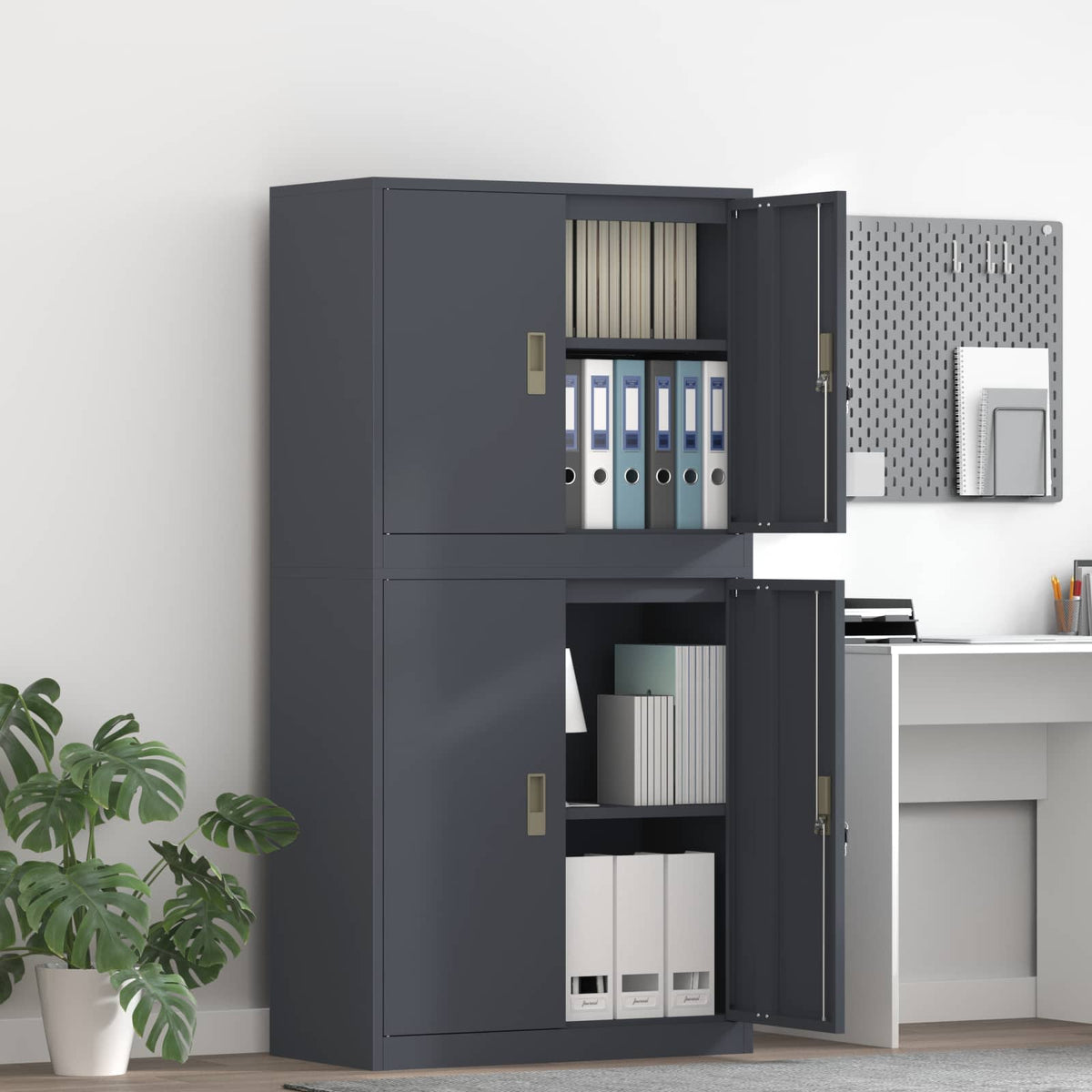 Armoire de rangement 2 pc Anthracite 80 x 40 x 160 cm Acier